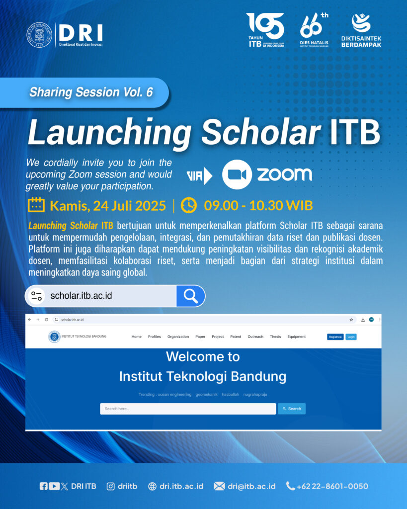 Sharing Session Vol. 6 Launching Sholar ITB