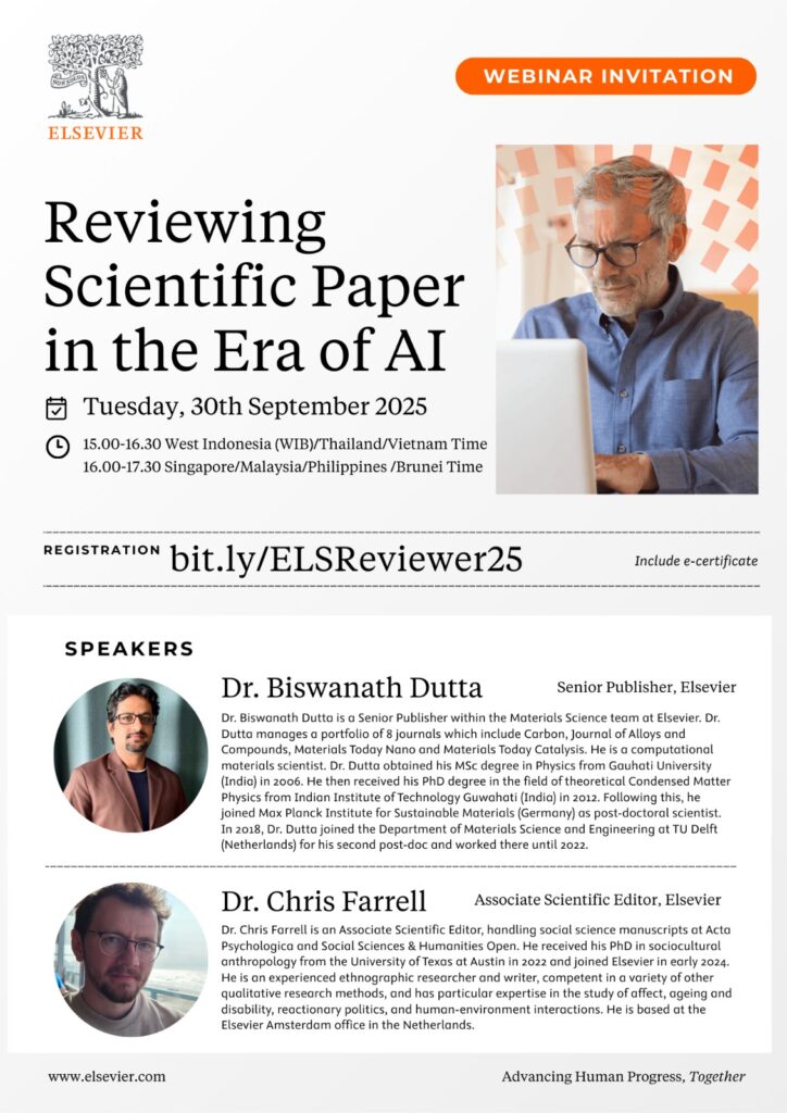 Webinar Invitation: Reviewing Scientific Paper in the Era of AI